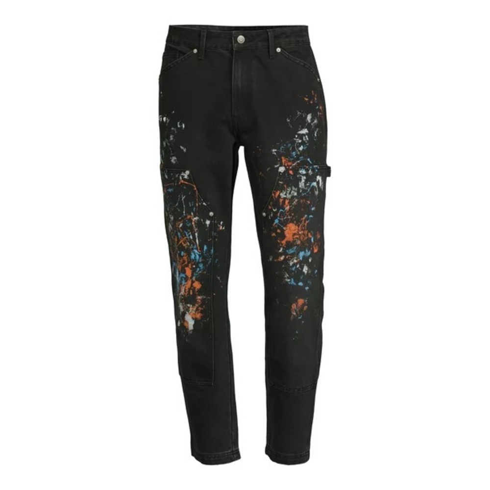 No Boundaries Men's Carpenter Pants Mid-rise, : Denim design 28x30